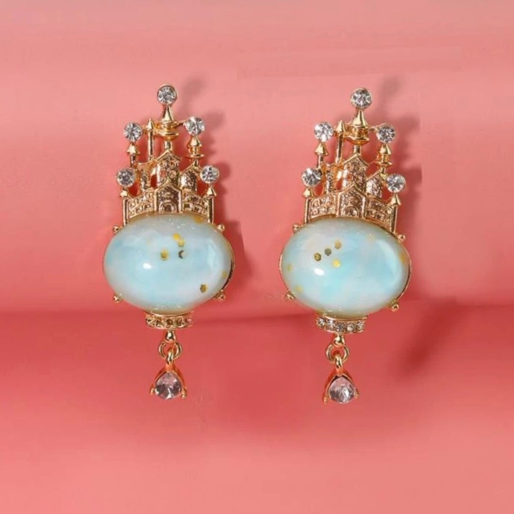 “Auroras Castle” Sleeping Beauty Disney Princess Magic Blue Globe Glitter Dangle - Picture 1 of 16